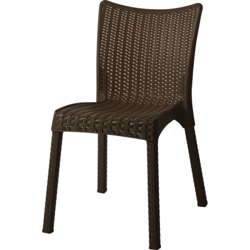 Καρέκλα πολυπροπυλενίου rattan καφέ 40x40x78εκ. CH-502-BR