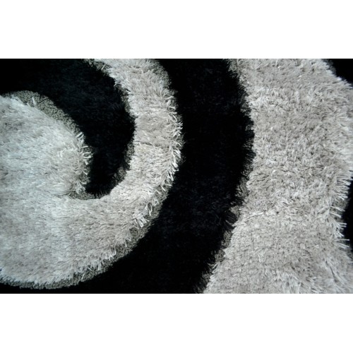 Σετ κρεβατοκάμαρας 3τμχ Shaggy Micro 3D Γκρι Ανοιχτό/Μαύρο (L.Grey/Black) 07881C-1--3-80