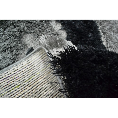 Διάδρομος Shaggy Micro 3D Σκούρο Γκρι/Μαύρο (D.Grey/Black) 80cm 07881C-4-80